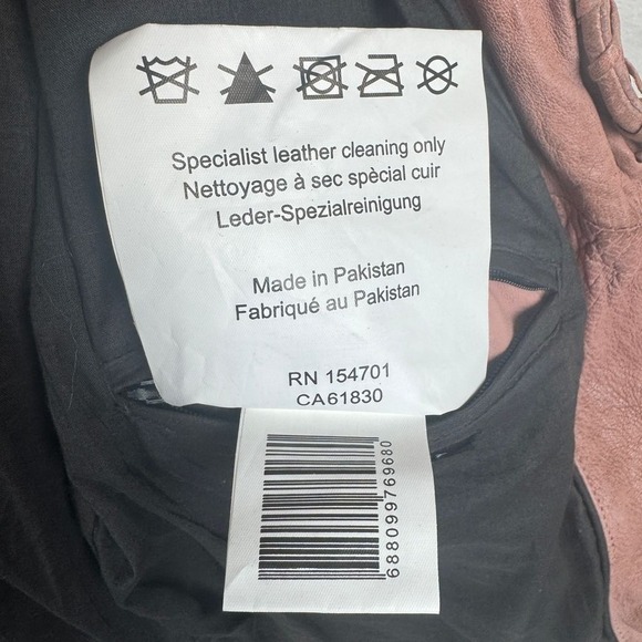 Mauritius Pink Fringe Lamb Leather Jacket Womens Size 6 Western Boho Coat NEW - Picture 5 of 16